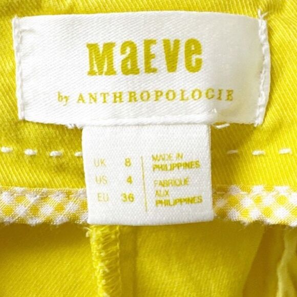 Anthropologie Maeve Bright Yellow Tennis Pleated High Rise Skort Size 4 - Picture 11 of 12